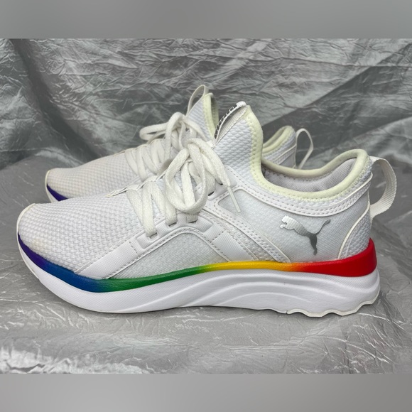Puma softride Sophia running shoes size 6C (narrow) white & rainbow swirl - Picture 12 of 12